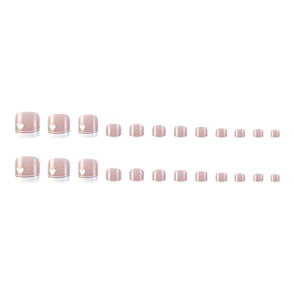 24 Piece Fake Toenail Pedicure