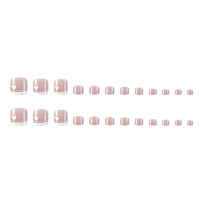 24 Piece Fake Toenail Pedicure