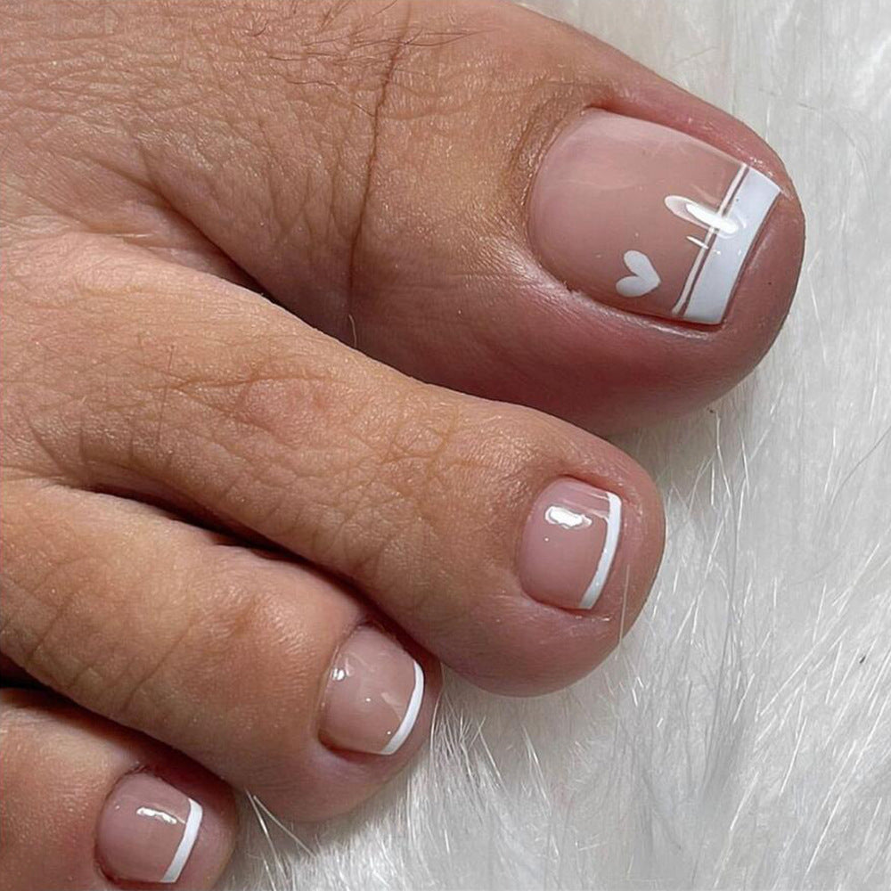 24 Piece Fake Toenail Pedicure